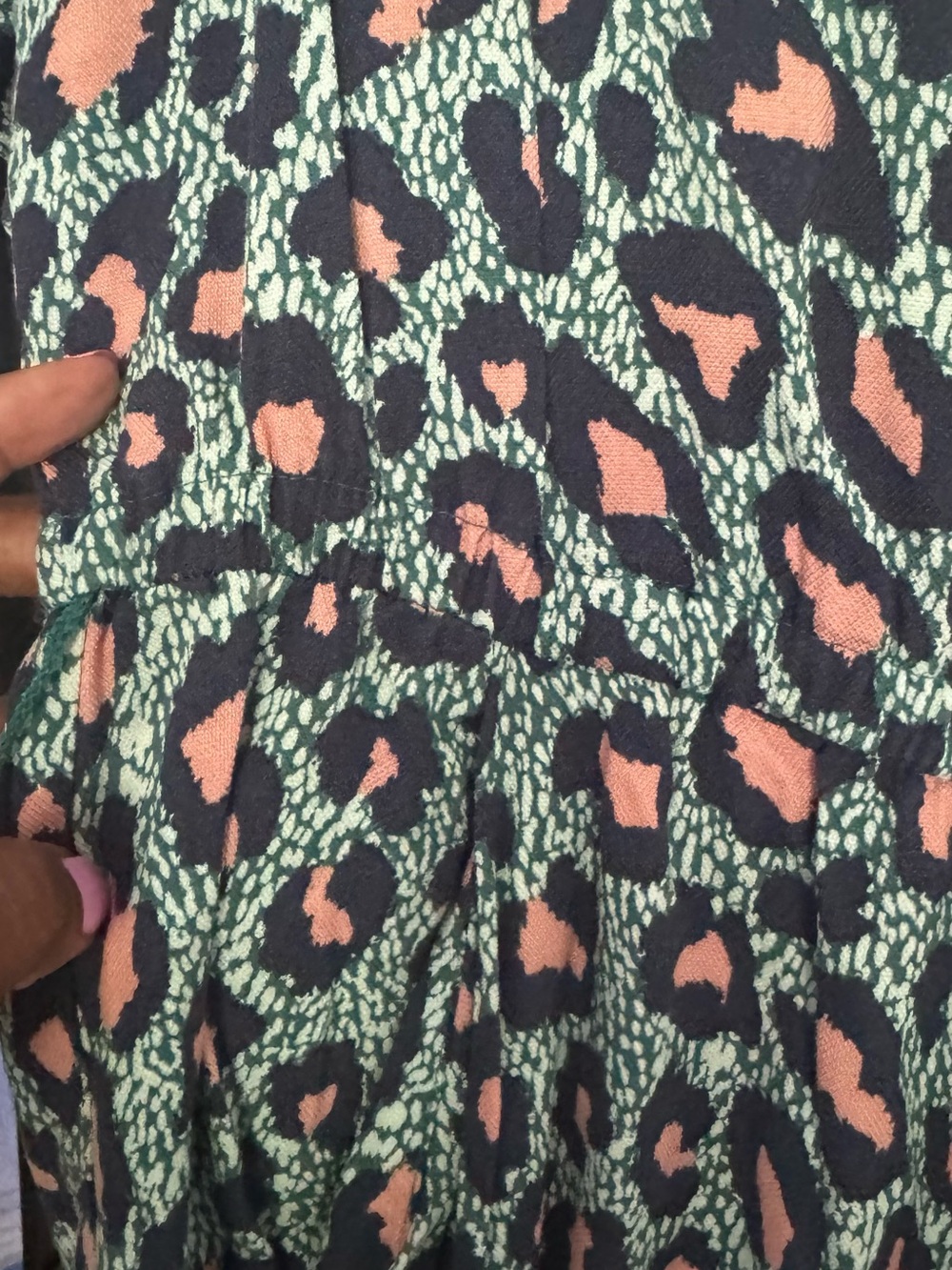 H&M Green and Pink Leopard Print Jumpsuit - Picture 4 of 5